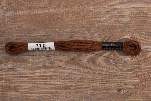 Мулине COSMO однотонный цвет  310       . Арт 25-6/310       