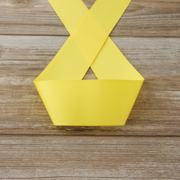 Лента репсовая SAFISA, 50 мм, 25 м, цвет 09 желтый светлый. Арт 350-50мм-09