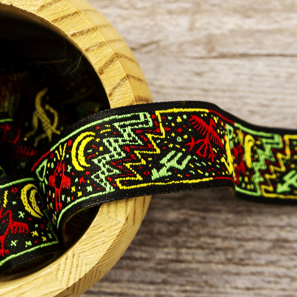 Лента жаккард SAFISA, 20 мм, 15 м, цвет 01. Арт 9098-20мм-01             