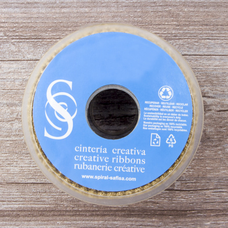 Тесьма SPIRAL ( SAFISA) тип отделочная, арт.25320-14 мм, 15 м, цвет 101, золотой. Арт 25320-14мм-101