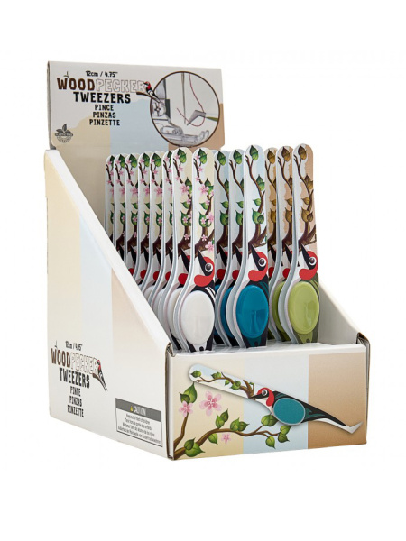 Пинцет для заправки нитей в швейной машине/оверлоке, 12 см, в картонном прикассовом стенде. Арт B4858