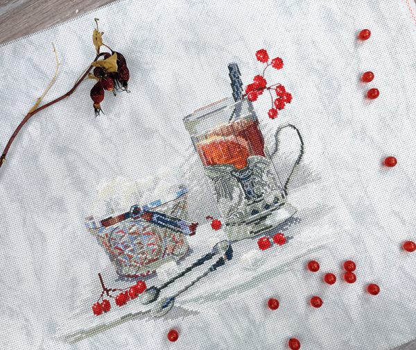 Набор для вышивания  "Чай с калиной". Арт 04.009.21