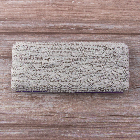 Мерсеризованное хлопковое кружево, 15 мм, цвет светло-серый. Арт 1798/64                 