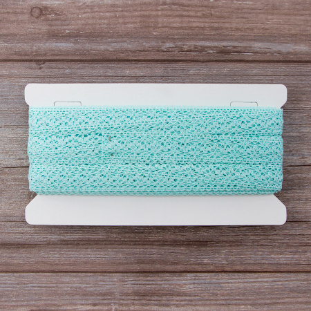 Мерсеризованное хлопковое кружево, 20 мм, цвет мятный. Арт 3037/82