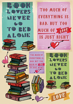 Карта для декупажа "Вooks loves". Арт DFG403                  