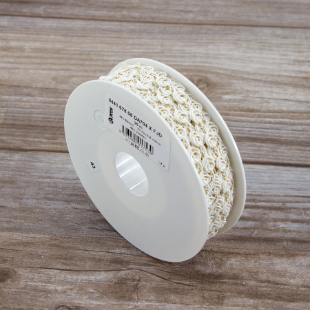 Тесьма PEGA тип отделочная, цвет белый,  8 мм. Арт 844167808DA704          