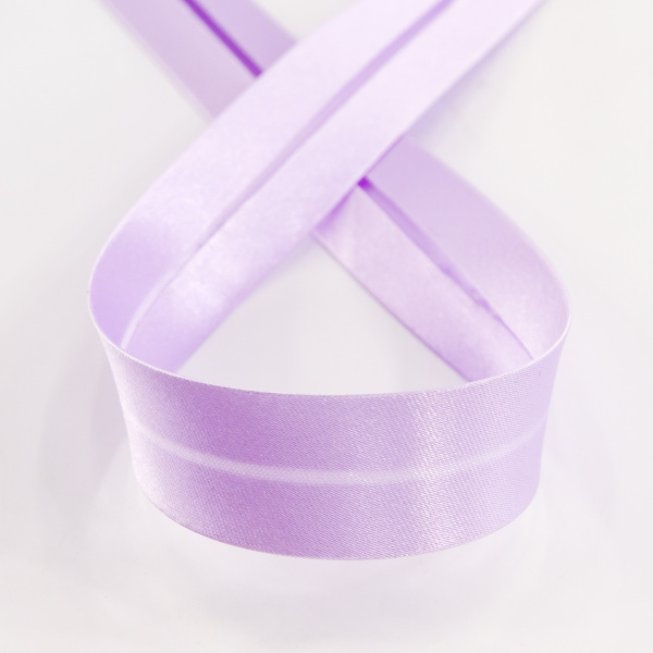 Косая бейка атласная 20 мм, 25 м, цвет 141, бледно-розовый. Арт 6260-20мм-141