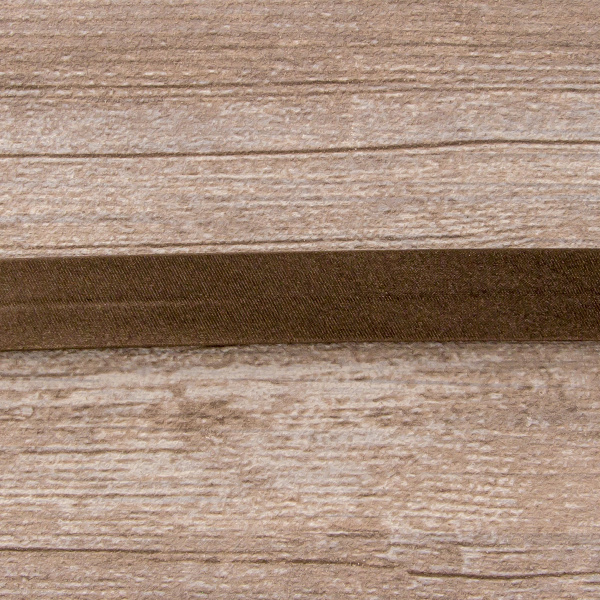 Косая бейка атласная 20 мм, 25 м, цвет 17, темно-коричневый. Арт 6260-20мм-17            