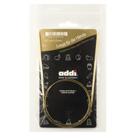 Спицы, круговые, бамбук addiNature BAMBOO №3, 80 см. Арт 555-7/3-80