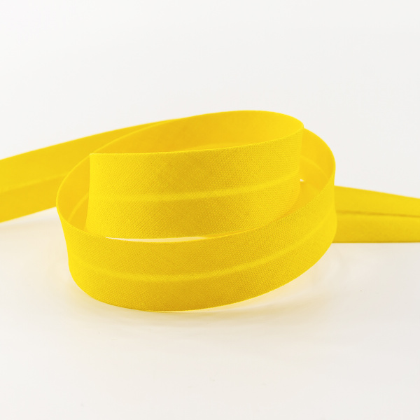 Косая бейка хлопок/полиэстер 20 мм, 25 м, цвет 22, спелый манго. Арт 6120-20мм-22            