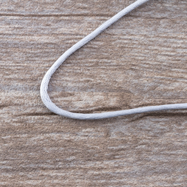 Шнур атласный SAFISA 2 мм, 25 м, цвет 27, серый светлый. Арт 462-27                  