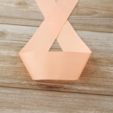 Лента репсовая SAFISA, 50 мм, 25 м, цвет 07 персиковый. Арт 350-50мм-07