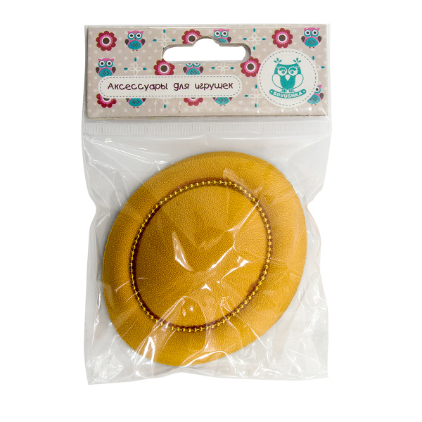 Шляпка (таблетка), 8 х 7 см, цв. горчичный. Арт 26190/горч.