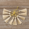 Кисть декоративная на шнуре, длина 45 мм, цвет абрикосовый. Арт KY - 01-col.PE - 2
