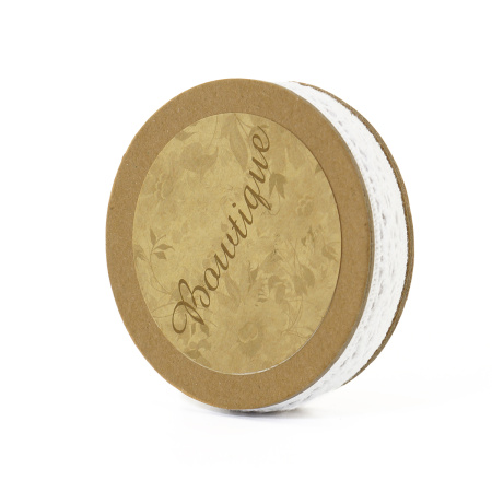 Кружево хлопковое на картонной катушке, цвет белый. Арт VL12.021W