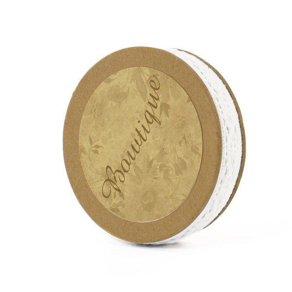 Кружево хлопковое на картонной катушке, цвет белый. Арт VL12.021W