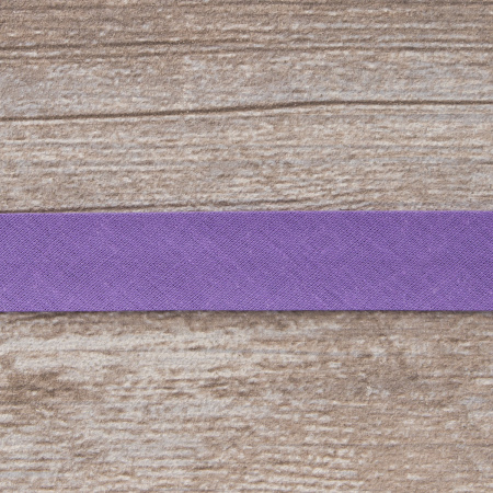 Косая бейка хлопок/полиэстер 20 мм, 25 м, цвет 125, сиреневый темный. Арт 6120-20мм-125           