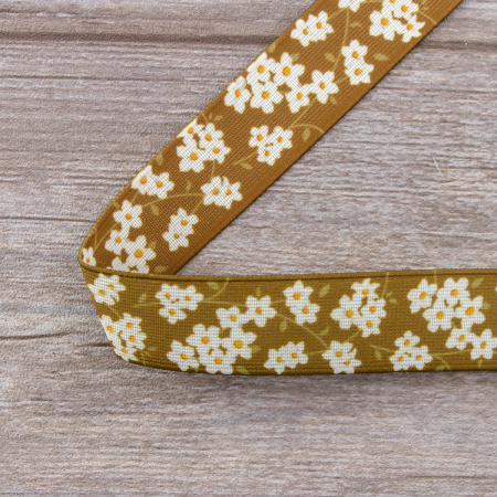 Резинка декоративная, 30 мм, цвет горчичный, 10 м. Арт 35132-30мм-02