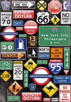 Карта для декупажа "Дорожные знаки". Арт DFG408                  