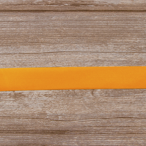 Косая бейка атласная 30 мм, 25 м, цвет 81, облепиховый. Арт 6260-30мм-81            