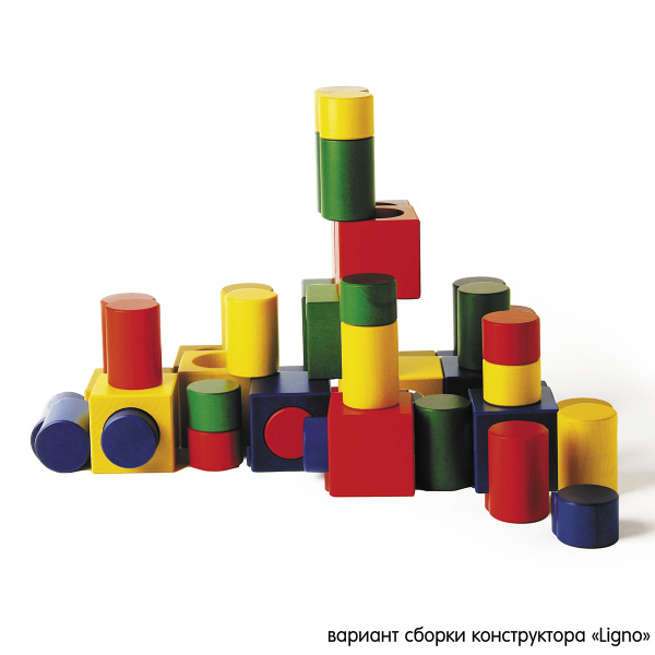 Конструктор детский дизайнерский NAEF BASIC "Ligno" 3+, натуральное дерево, цветной, 36 деталей. Арт 9408