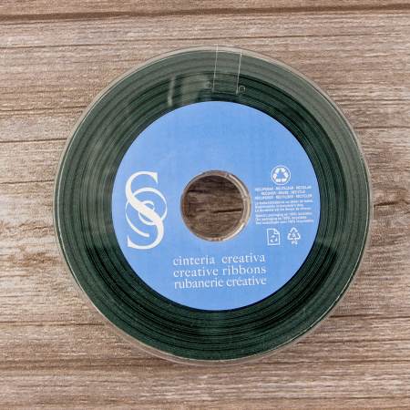 Косая бейка хлопок/полиэстер 20 мм, 25 м, цвет 43, темно-зеленый. Арт 6120-20мм-43            