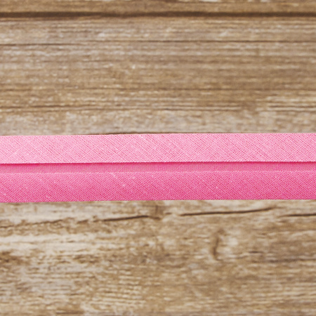 Косая бейка хлопок/полиэстер 20 мм, 25 м, цвет 49, фуксия. Арт 6120-20мм-49            