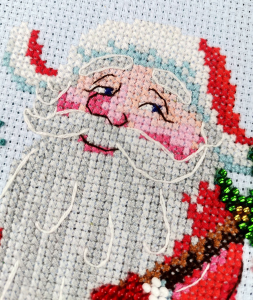 Набор для вышивания  "Дед Мороз и снегирь". Арт 13.003.45