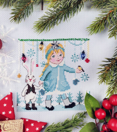 Набор для вышивания  "Снегурка и Зая". Арт 13.003.46