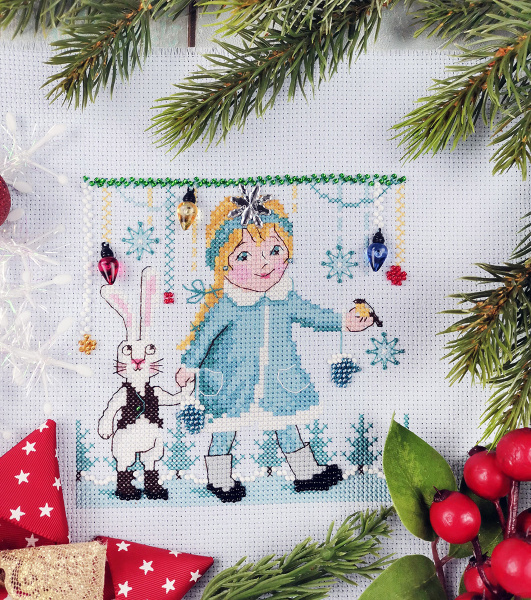 Набор для вышивания  "Снегурка и Зая". Арт 13.003.46