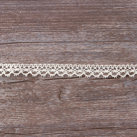 Мерсеризованное хлопковое кружево, 14 мм, шампань. Арт 2094/72