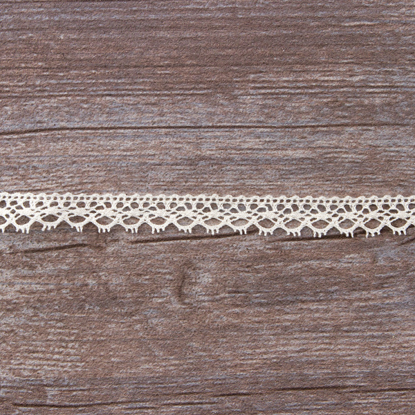 Мерсеризованное хлопковое кружево, 14 мм, шампань. Арт 2094/72