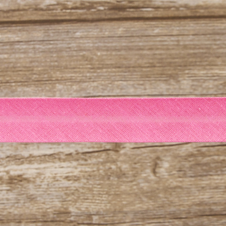 Косая бейка хлопок/полиэстер 20 мм, 25 м, цвет 49, фуксия. Арт 6120-20мм-49            