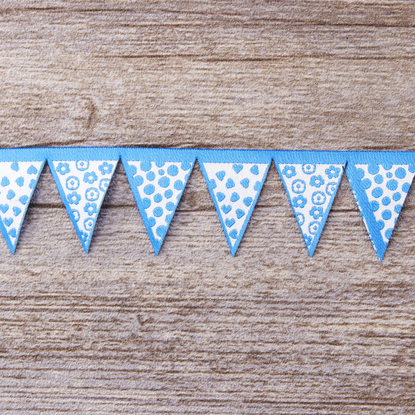 Лента жаккард "Флажки" SAFISA, 36 мм, 15 м, цвет 01. Арт 9201-36мм-01