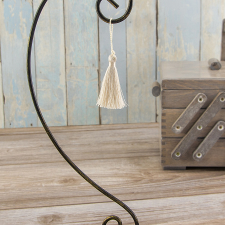 Кисть декоративная на шнуре, длина 60 мм, цвет абрикосовый