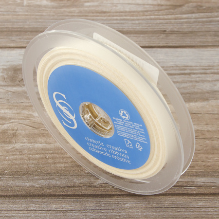 Лента репсовая SAFISA, 10 мм, 25 м, цвет 03 молочный. Арт 350-10мм-03