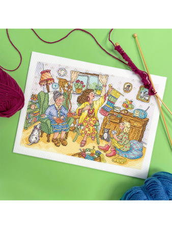 Набор для вышивания "Knit And Natter". Арт XWB1