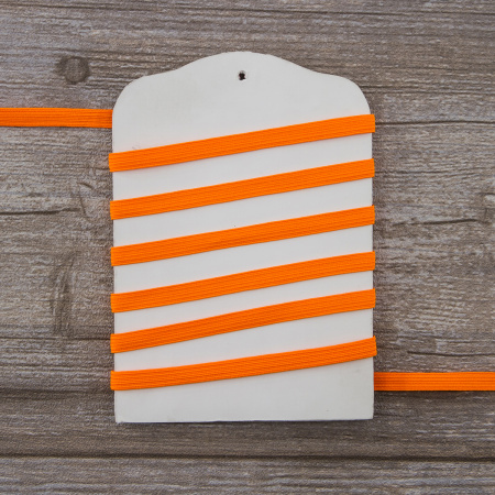 Резинка продежка, 6,6 мм, цвет неоновый оранжевый. Арт 851113010L4301