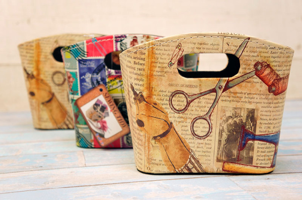 Сумка-контейнер с ручками для хранения мелкой фурнитуры, набор 3 дизайна. Арт N4354