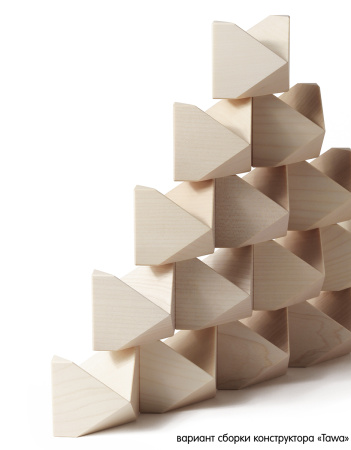 Конструктор дизайнерский NAEF CLASSIC "Tawa" 3+, натуральное дерево, цвет синий, 16 деталей. Арт 9421