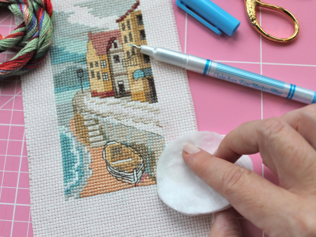 Маркер для разметки на ткани, тонкая линия 0,5 мм, цвет голубой, смываемый водой, премиум. Арт 295.F.JP                