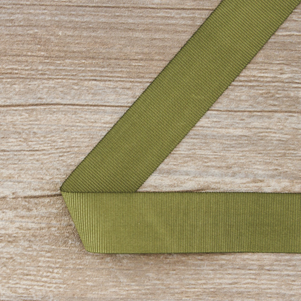 Лента репсовая SAFISA, 25 мм, 25 м, цвет 26  хаки темный. Арт 350-25мм-26