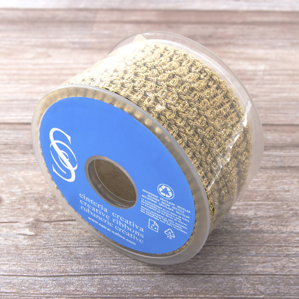 Тесьма SPIRAL ( SAFISA) тип отделочная, арт.25320-14 мм, 15 м, цвет 101, золотой. Арт 25320-14мм-101