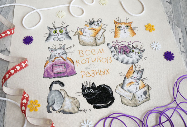 Набор для вышивания "Всем котиков". Арт 07.002.19