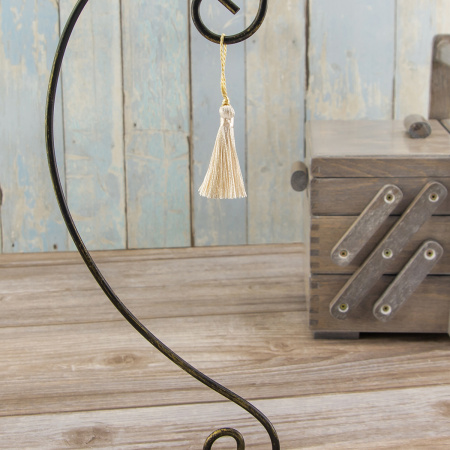 Кисть декоративная на шнуре, длина 45 мм, цвет абрикосовый. Арт KY - 01-col.PE - 2