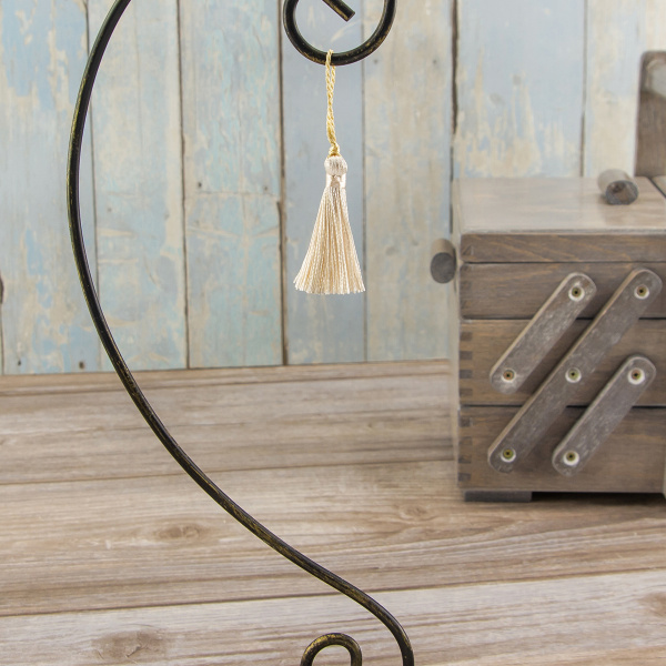 Кисть декоративная на шнуре, длина 45 мм, цвет абрикосовый. Арт KY - 01-col.PE - 2