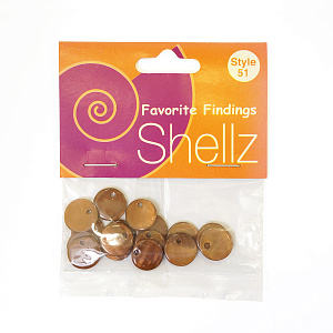 Подвеска "Shellz" Brown Round River Shell Dangles. Арт 1850 00051              
