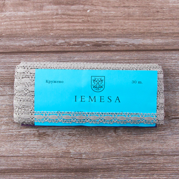 Мерсеризованное хлопковое кружево, 15 мм, цвет светло-серый. Арт 1798/64                 