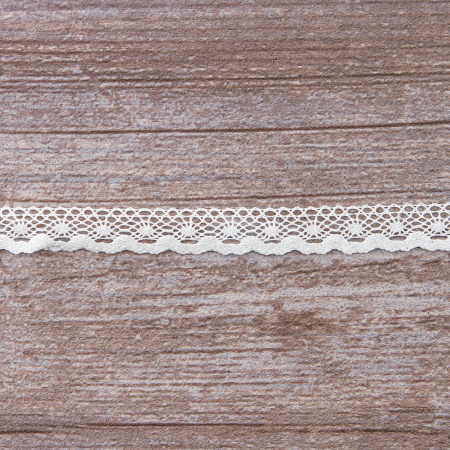 Мерсеризованное хлопковое кружево, 13 мм, цвет белый. Арт 2059/01