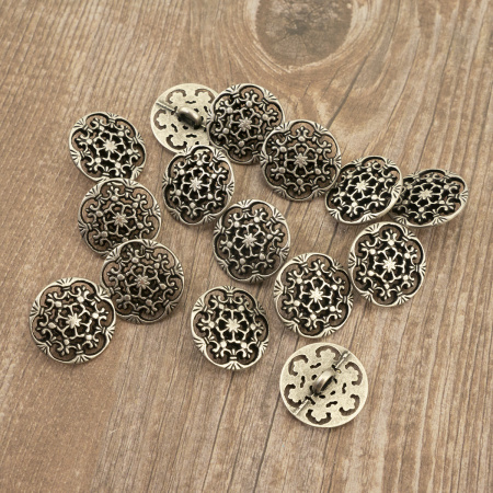 Пуговица DISBOTON, размер 28  цвет  C/ARGENT ANT.ART.AA0584. Арт 3247628AA-AN80D